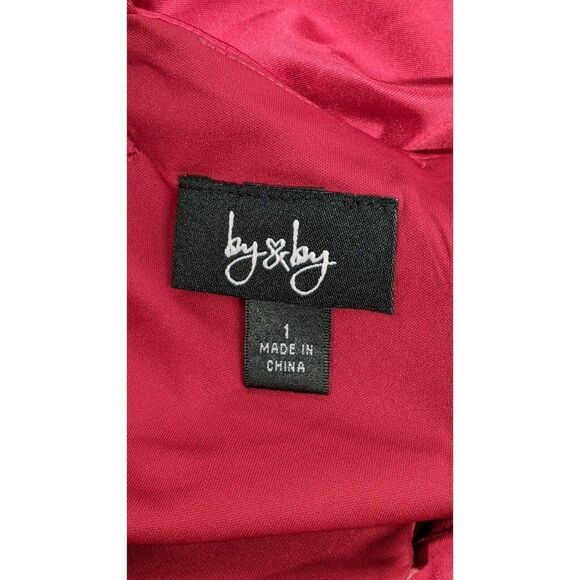 By & By Womens Size 1 Red Sleeveless Scallop Edge Pleated Fit & Flare Dress - Picture 7 of 7